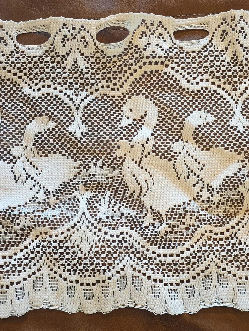 Vintage Cream Lace Geese Curtain Valance Window Treatment 24